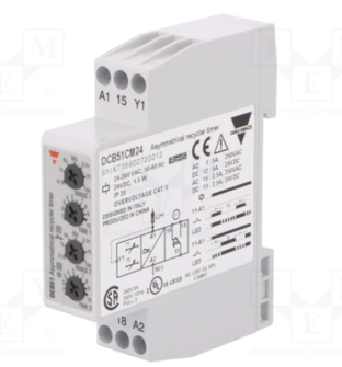 Epäsymmetrinen työ/taukorele DIN 24-240VAC / 24 VDC