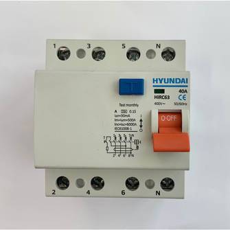 Hyundai vikavirtasuojakytkin 4-NAP 30mA 40A