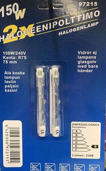 Halogeenilamppu Elexi 150W 78mm R7s 2-pack