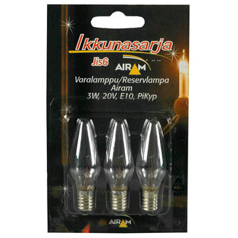 Kynttiläsarjalamput Airam 3w (3-pack)