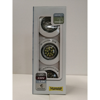 Massive LED spottivalaisin 3-osainen WH