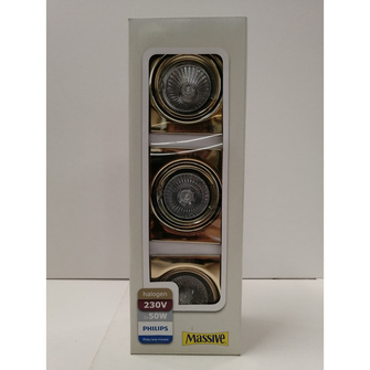 Massive 3-osainen spottivalaisin neliö GU10 GOLD