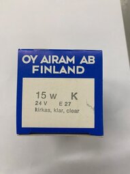 24V 15W E27 Hehkulamppu Kirkas