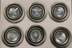 6-os Halogen valaisin sarja GU10 Harjattu teräs