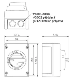 Aurinkovoimalan erotuskytkin KATKO KUM 316AE