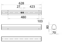 Onnline LED kylpyhuonevalaisin 9W 629mm
