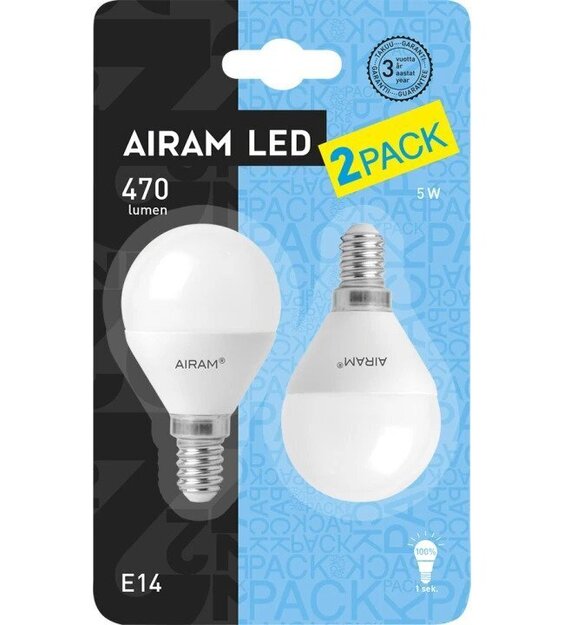 Airam LED 2-pack E14 5W
