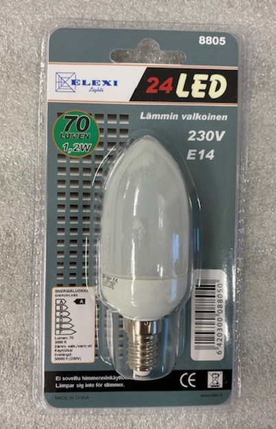 Elexi led E14 1,2W 10 kpl/pkt
