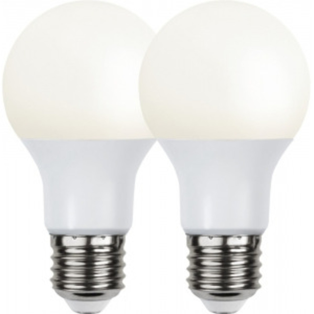 Star Trading LED-lamppu E27 opaque basic 3000K 470LM 2-PACK