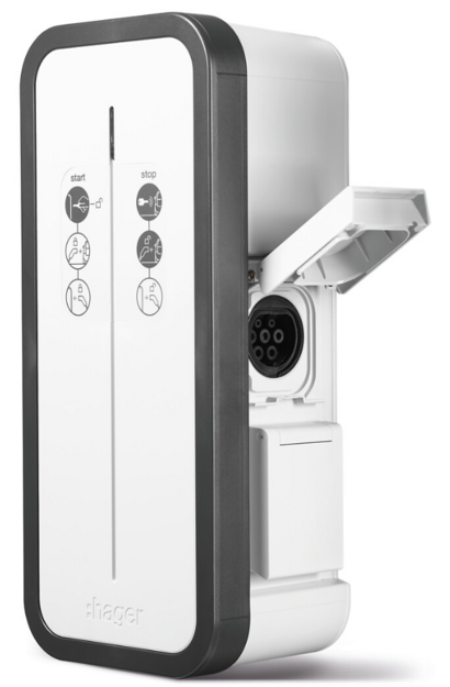 Latausasema witty start, 11/22kW avainkytkimellä ja Type 2 -latauspistorasialla